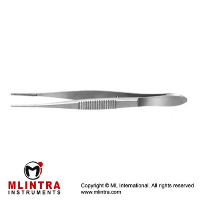Bonaccolto Conjunctival Forcep Longitudinal Serrated Jaws with Cross Serrations at Tips Stainless Steel, 10.5 cm - 4" Tip Width 1.2 mm